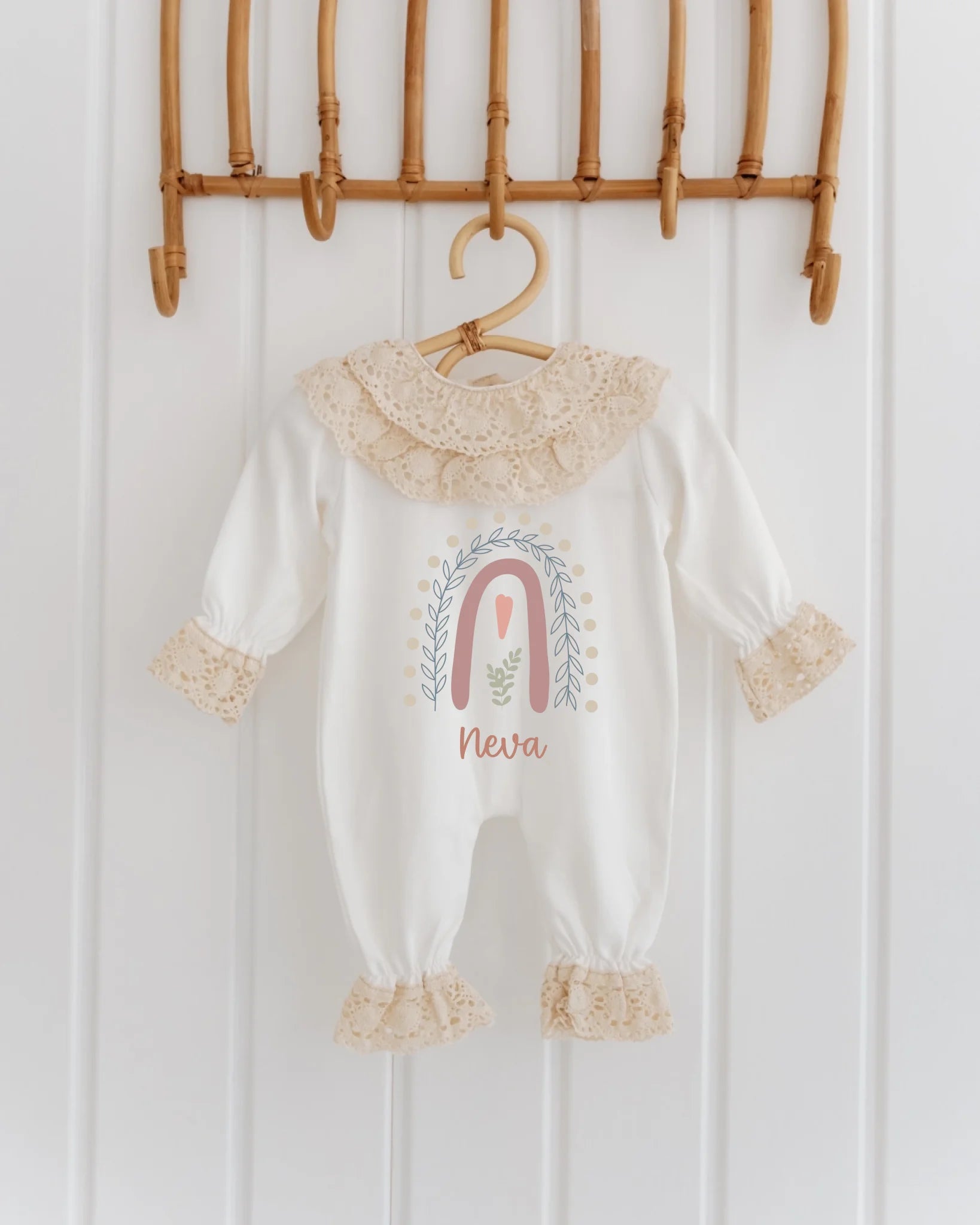 Pastel Gökkuşağı Tasarımları - 2'li Dantelli Set