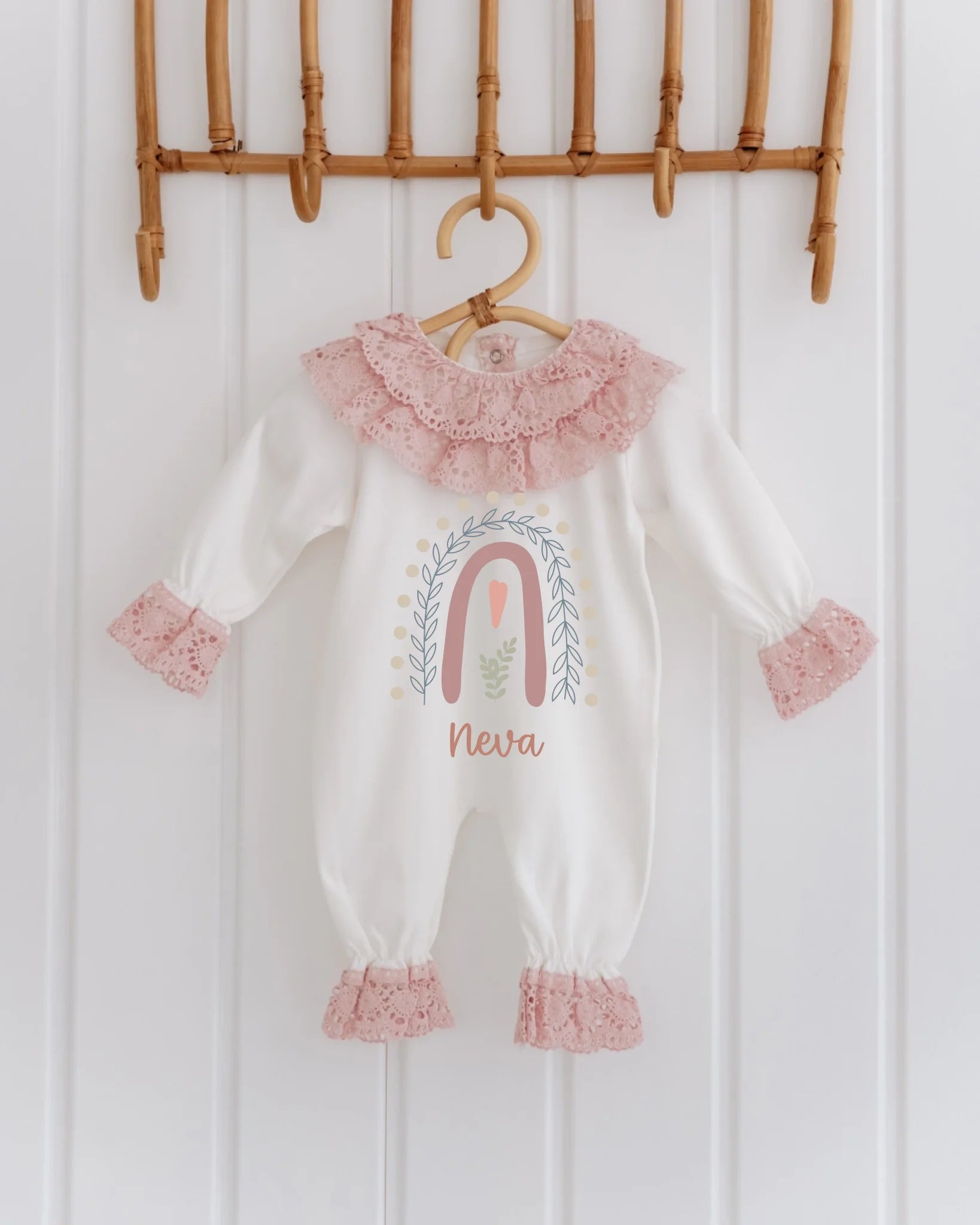 Pastel Gökkuşağı Tasarımları - 2'li Dantelli Set