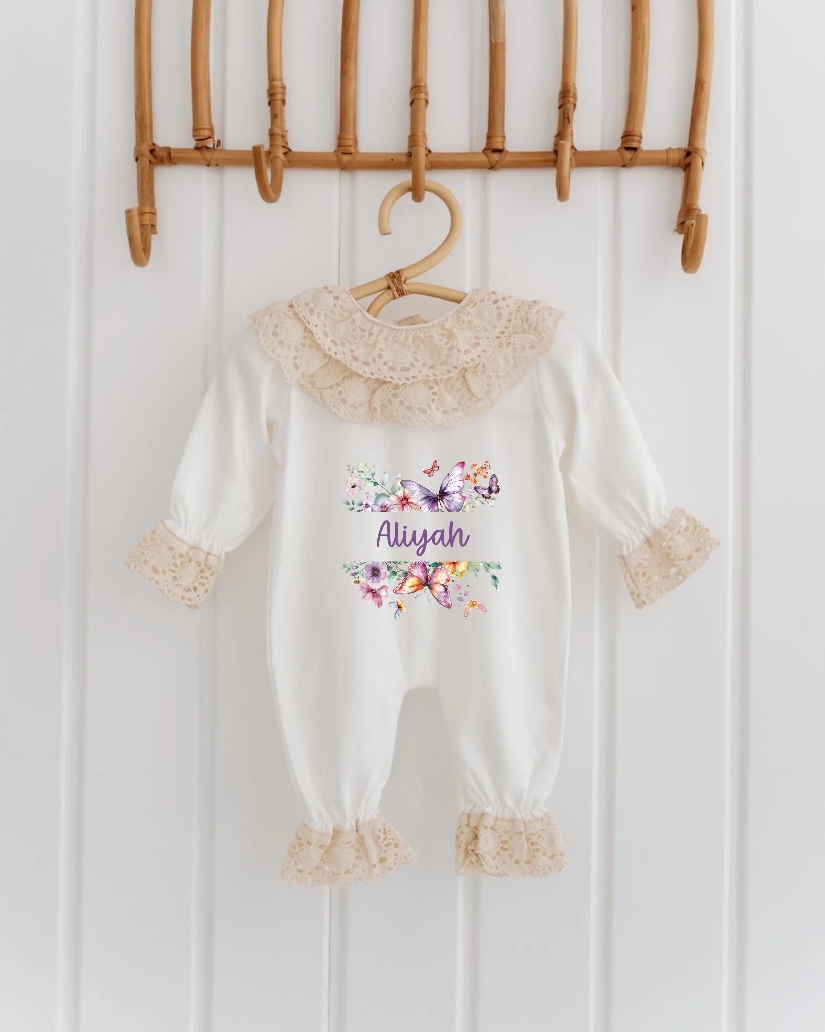 Kelebek Tasarımları - 2'li Dantelli Set