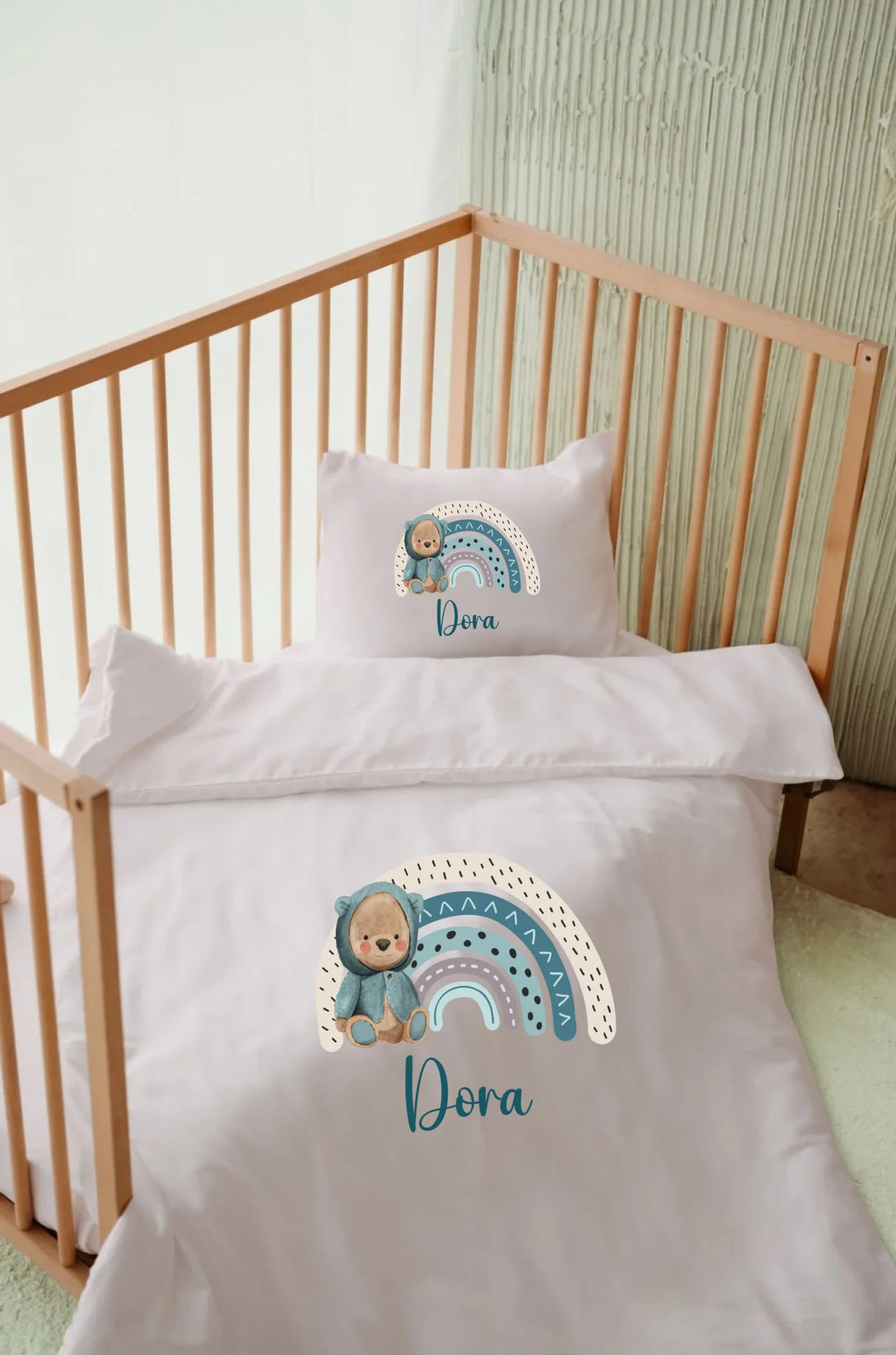 Gökkuşağı Desen Tasarımları - İsimli Bebek Nevresim Takımı | Can Baby