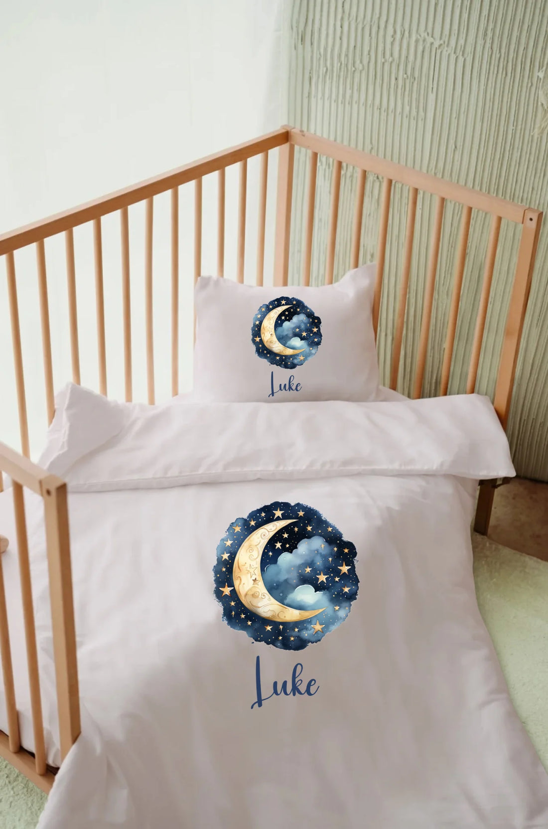 Yıldızlı Ay Tasarımları -  İsimli Bebek Nevresim Takımı | Can Baby