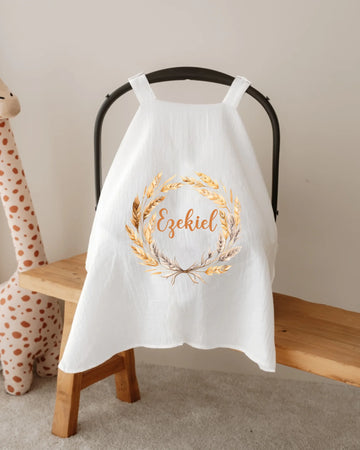 Buğday Tasarımlar - İsimli Müslin Puset Örtüsü | Can Baby