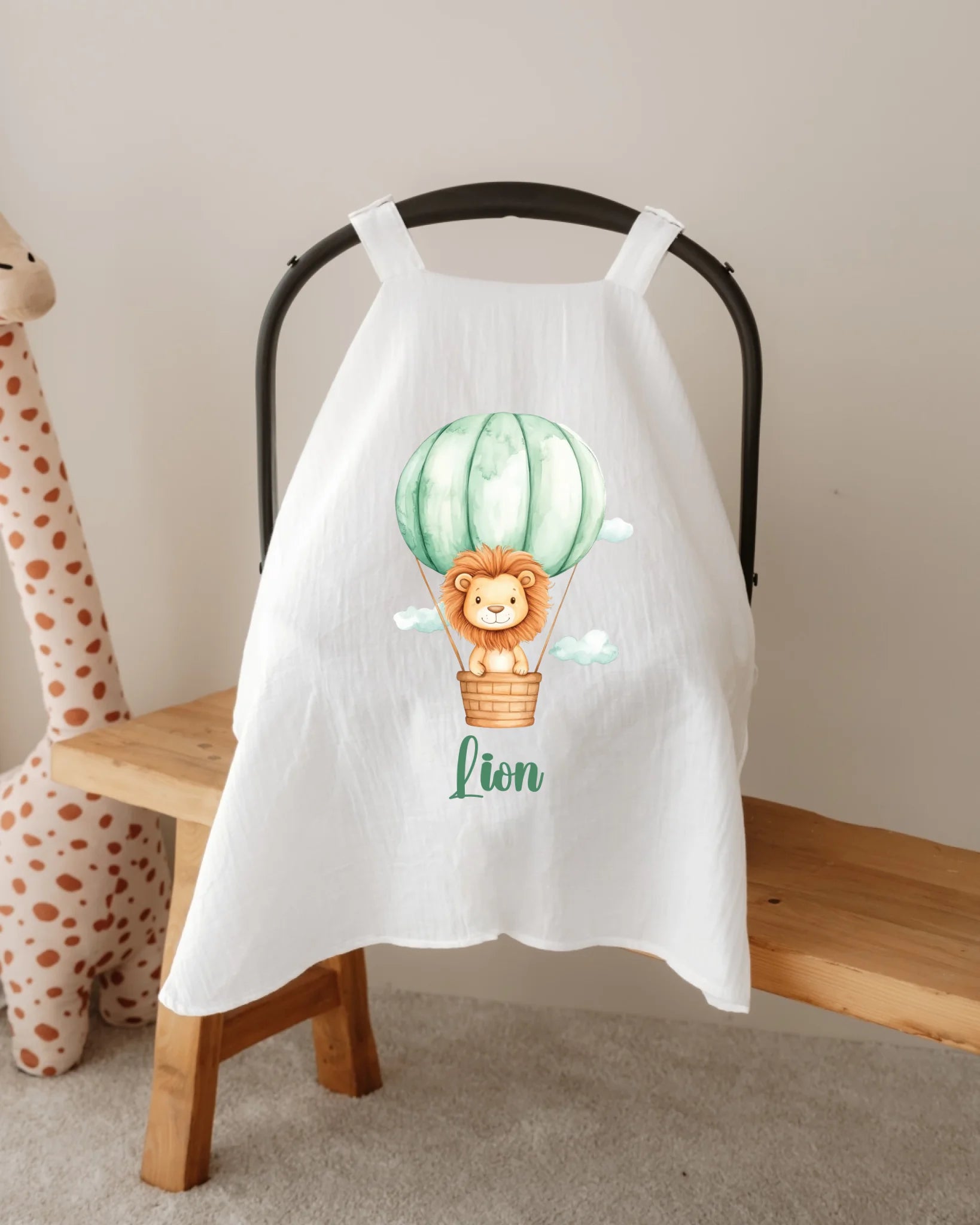 Uçan Aslan Tasarımları - İsimli Müslin Puset Örtüsü | Can Baby