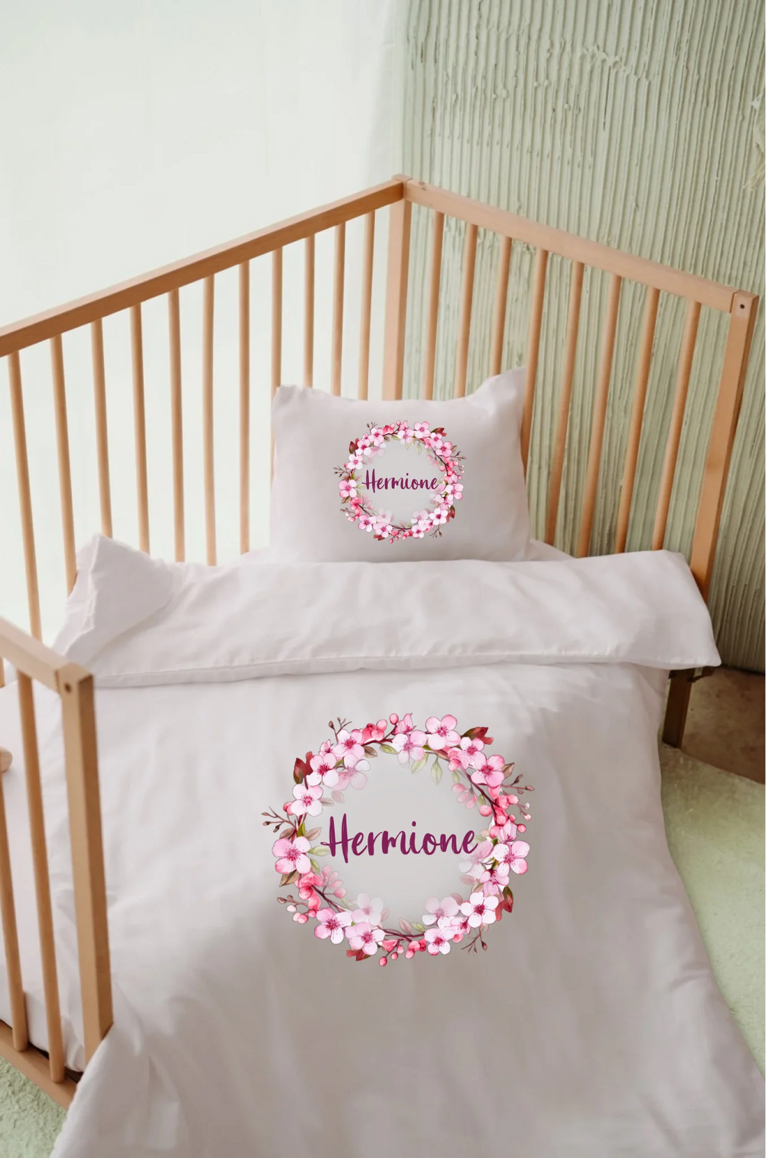 Çiçekli Tasarımlar - İsimli Bebek Nevresim Takımı | Can Baby