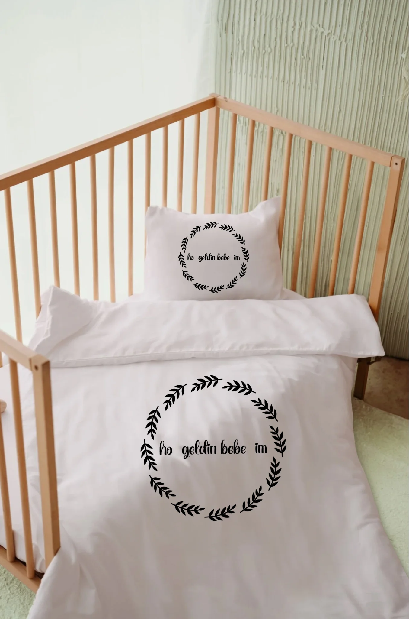 Minimal Çember - İsimli Bebek Nevresim Takımı | Can Baby