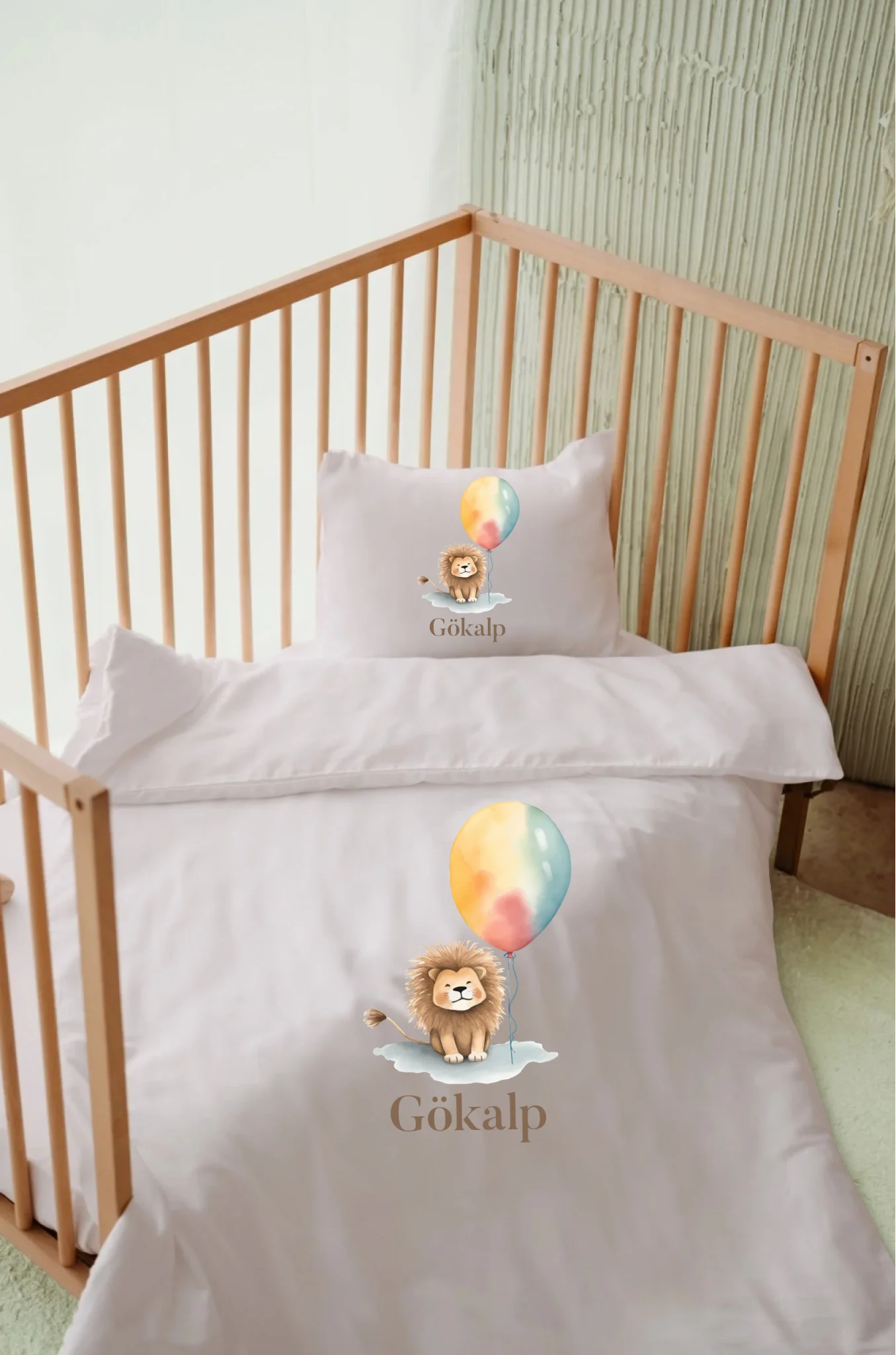 Balonlu Hayvanlar - İsimli Bebek Nevresim Takımı | Can Baby