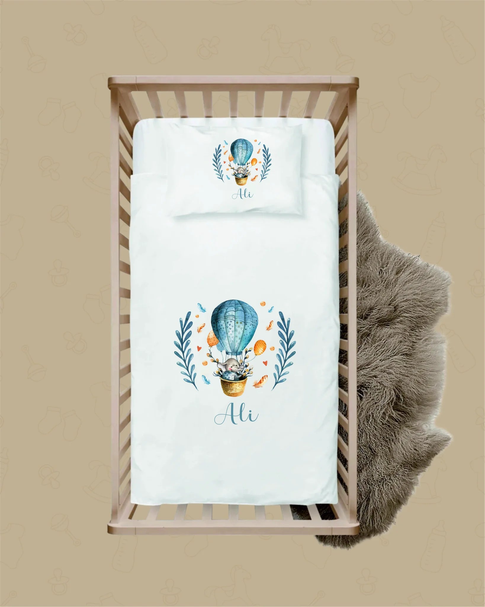 Uçan Balon Tasarımları - İsimli Bebek Nevresim Takımı | Can Baby