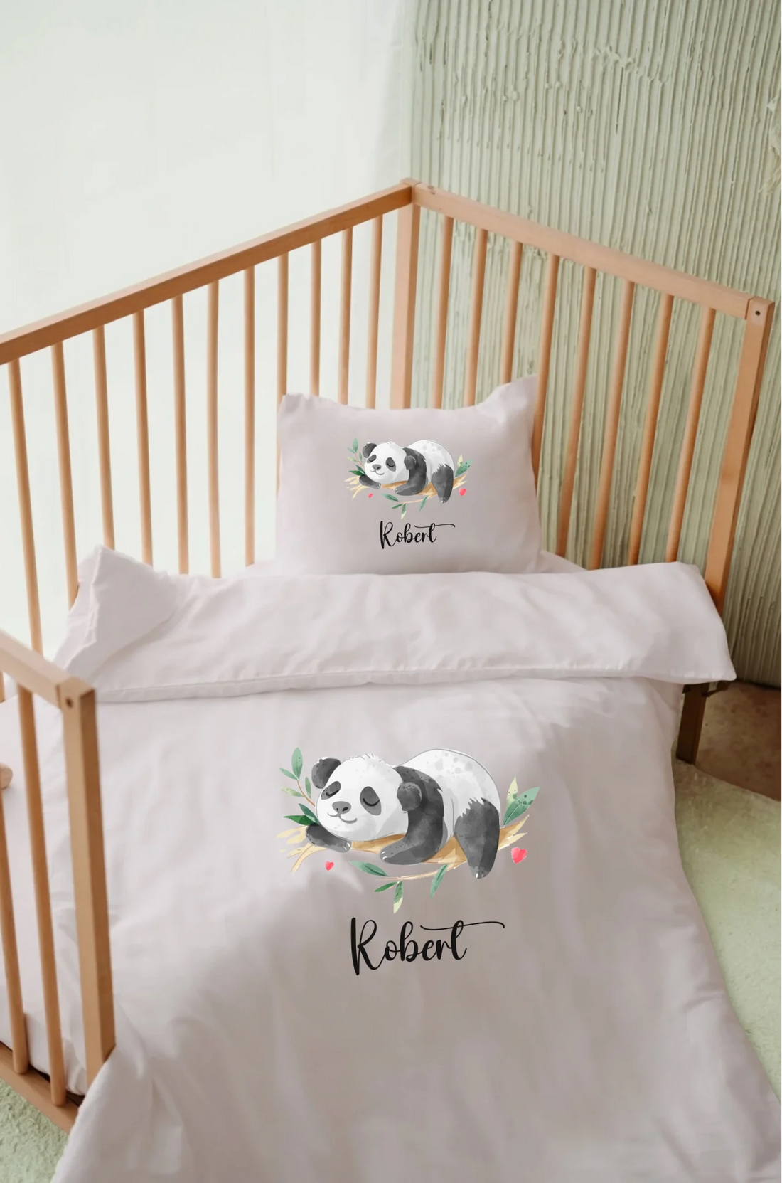Sevimli Panda Tasarımları - İsimli Bebek Nevresim Takımı | Can Baby