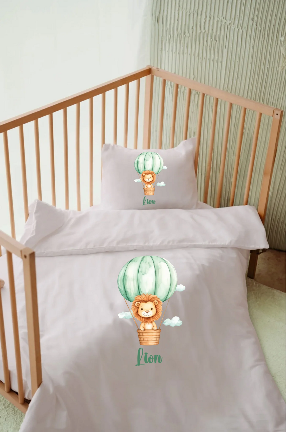 Uçan Aslan Tasarımları - İsimli Bebek Nevresim Takımı | Can Baby