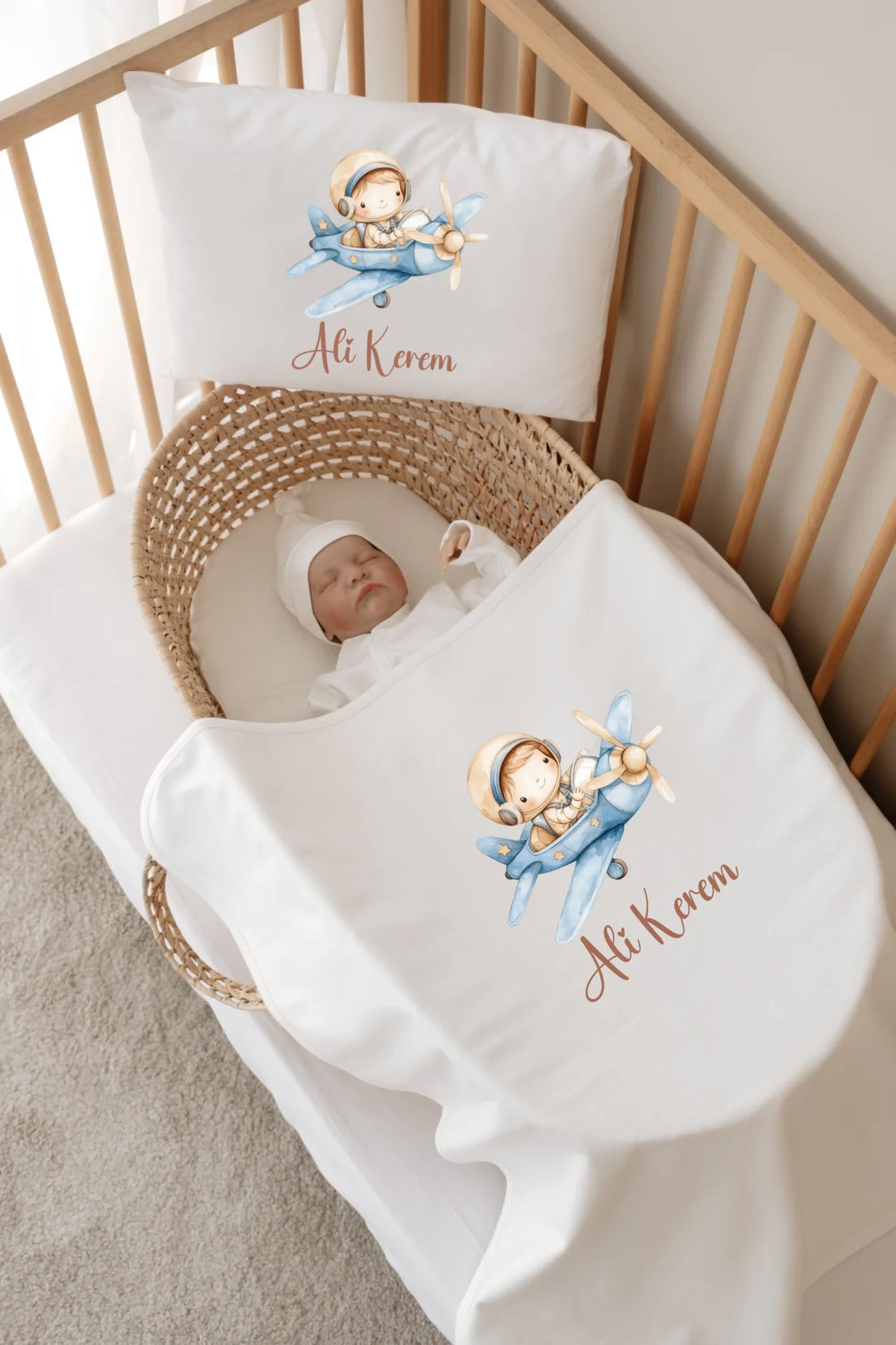 Sevimli Uçak Tasarımları -  12li Organik Hastane Çıkış Seti