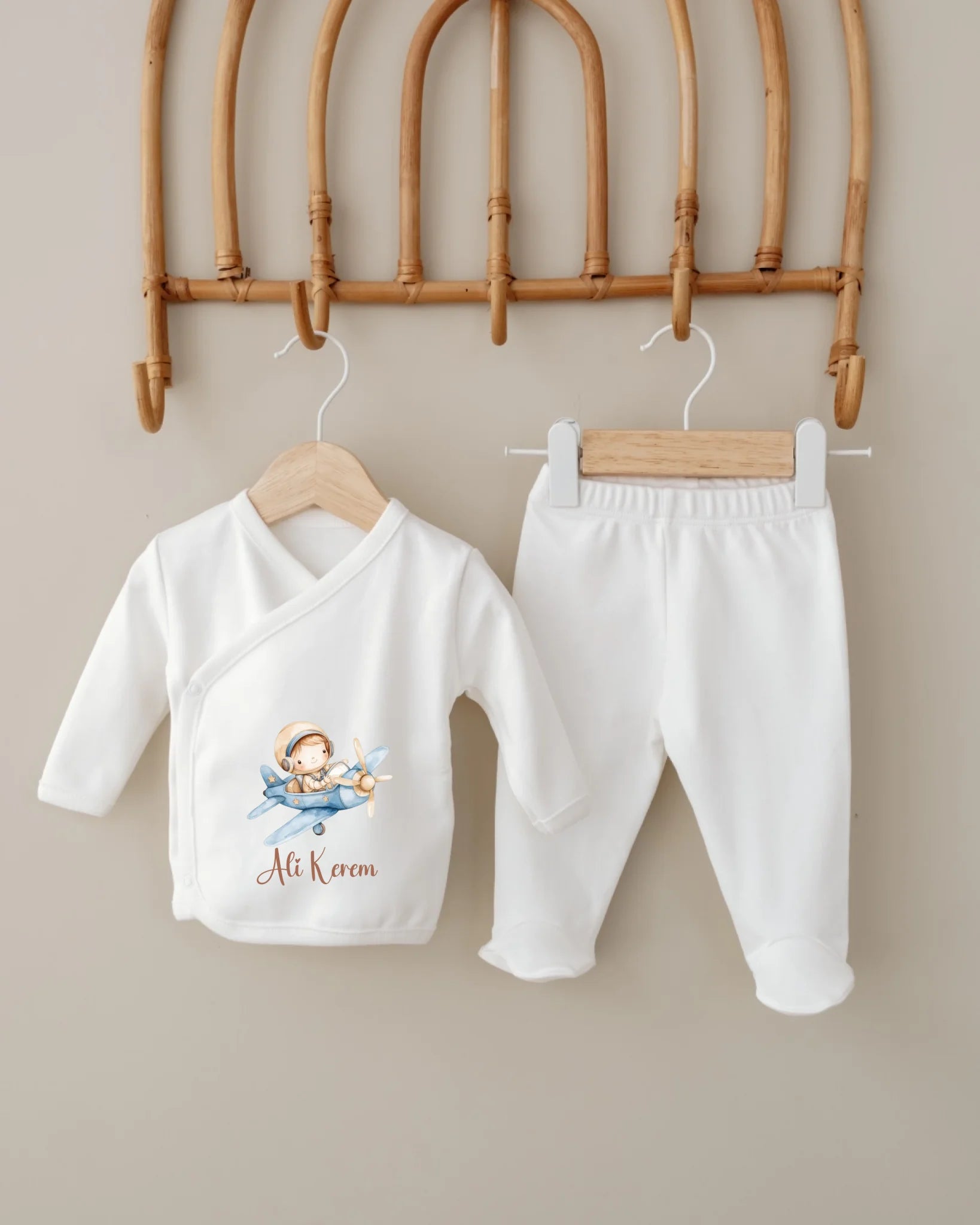 Sevimli Uçak Tasarımları -  12li Organik Hastane Çıkış Seti