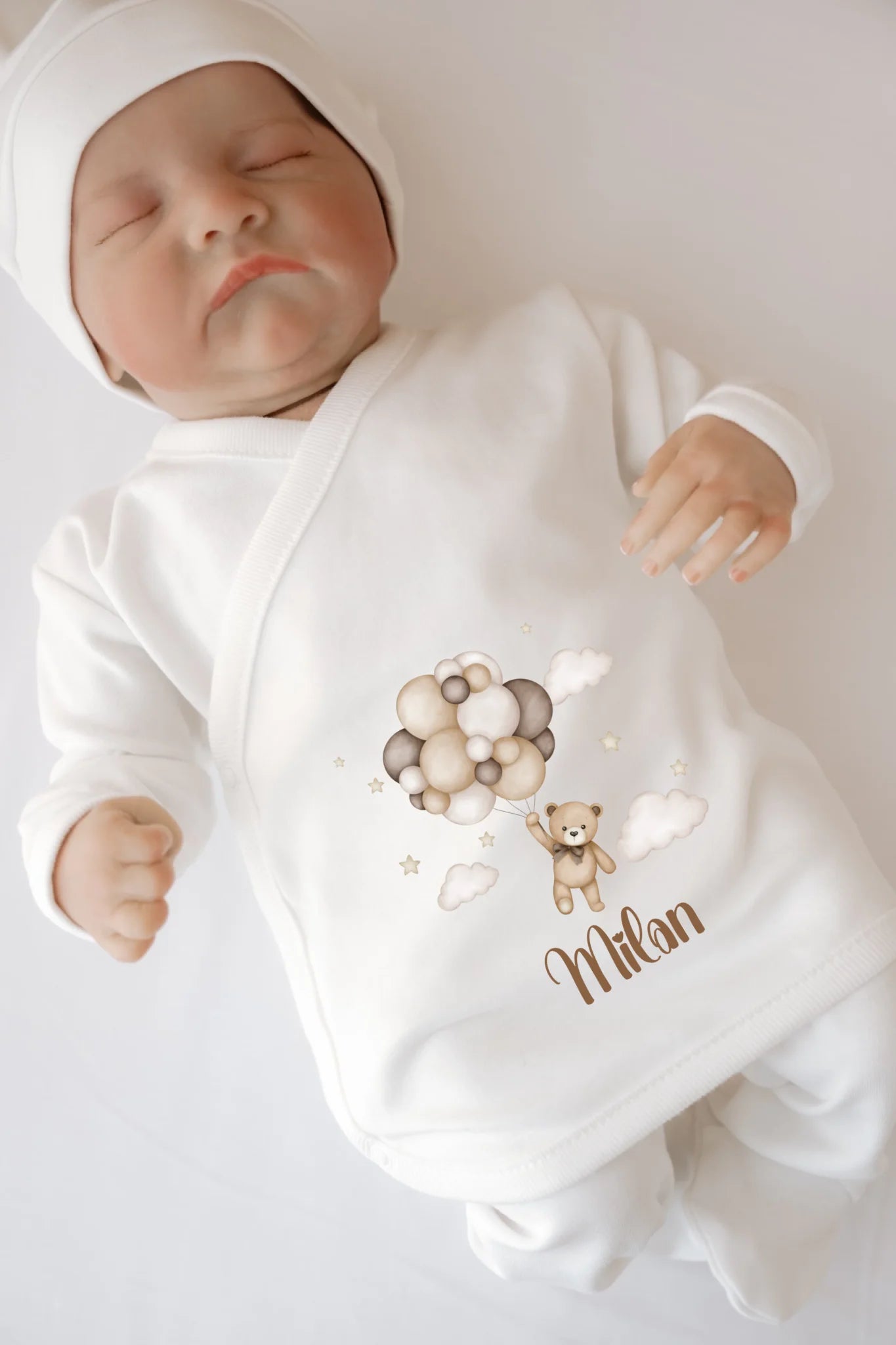 Balonlu Ayıcık Tasarımları -  12li Organik Hastane Çıkış Seti