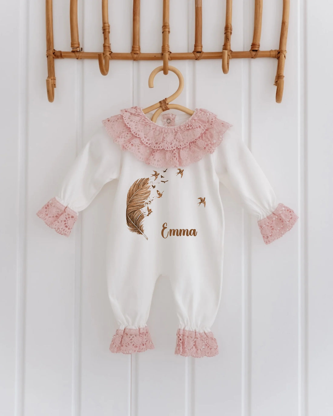 Tüy ve Kuş Tasarımları - 2'li Dantelli Set