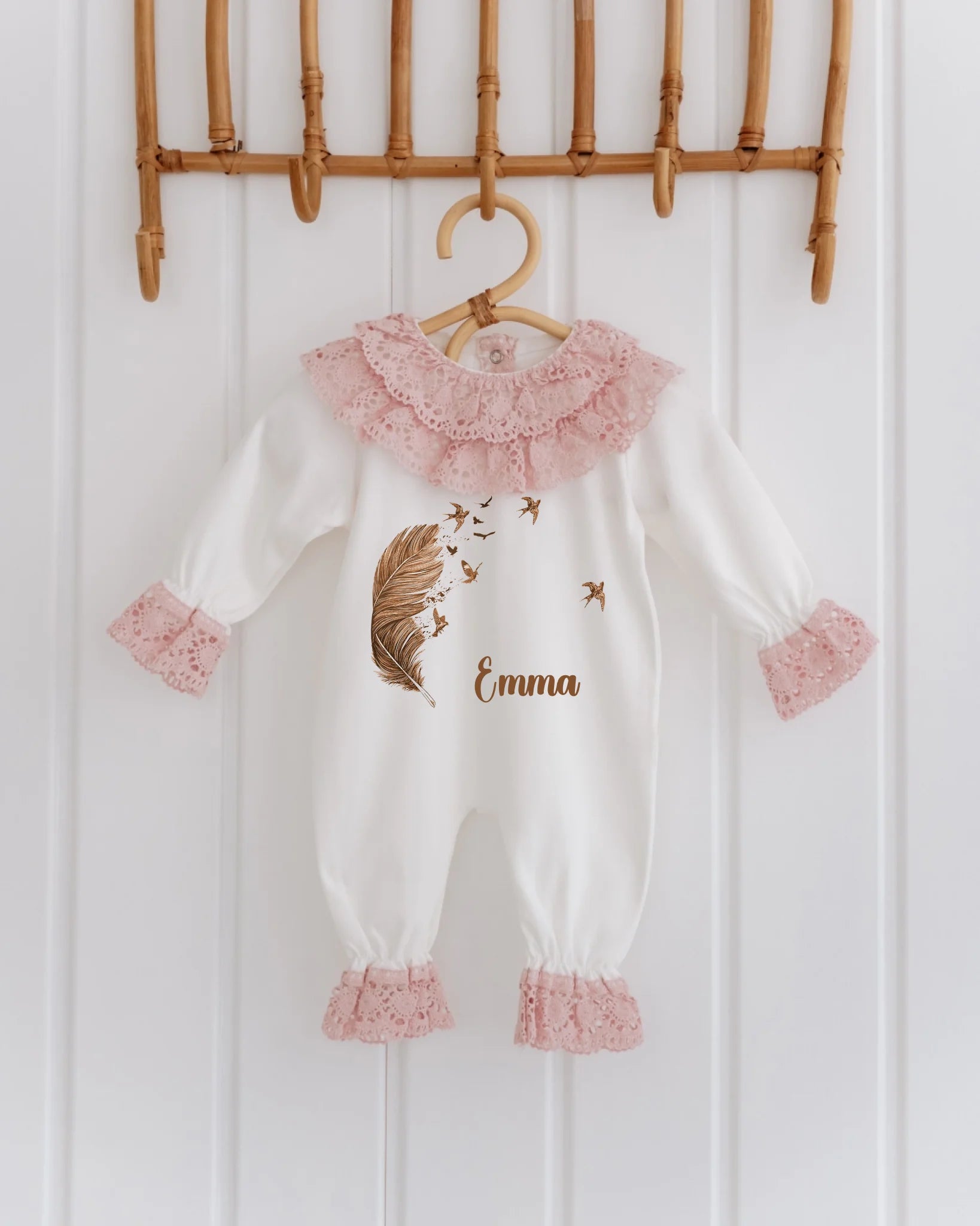 Tüy ve Kuş Tasarımları - 2'li Dantelli Set
