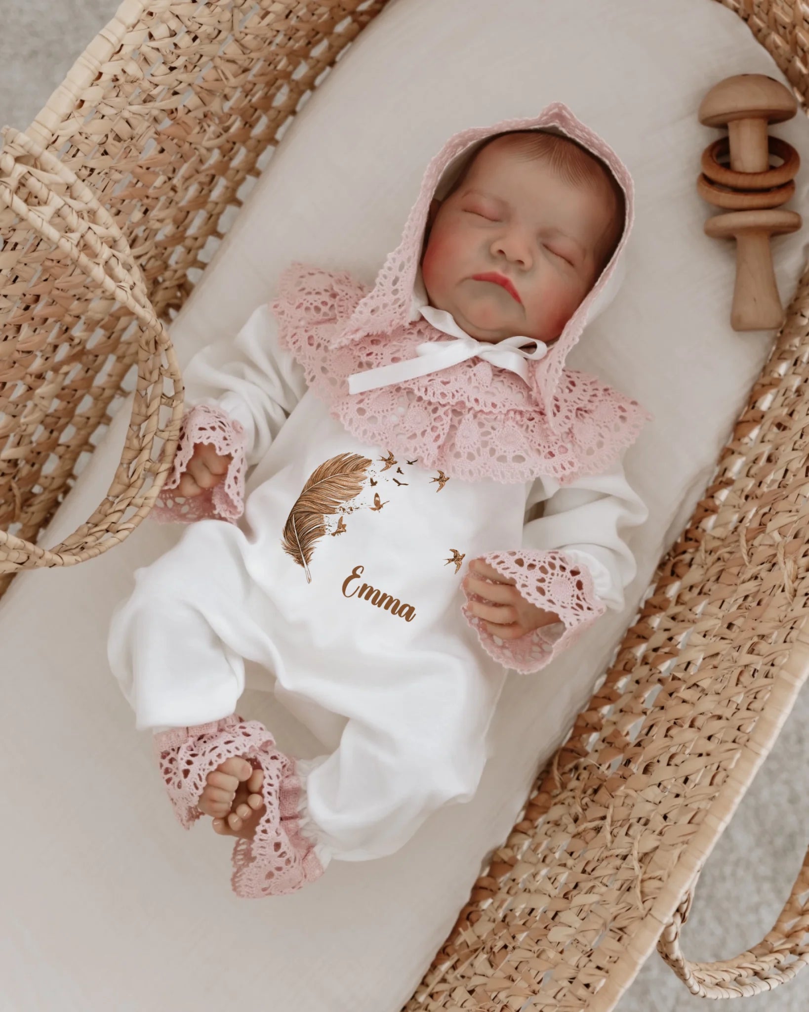 Tüy ve Kuş Tasarımları - 2'li Dantelli Set