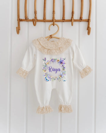 Kelebek Çiçek Tasarımları - 2'li Dantelli Set