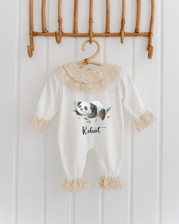 Sevimli Panda Tasarımları - 2'li Dantelli Set