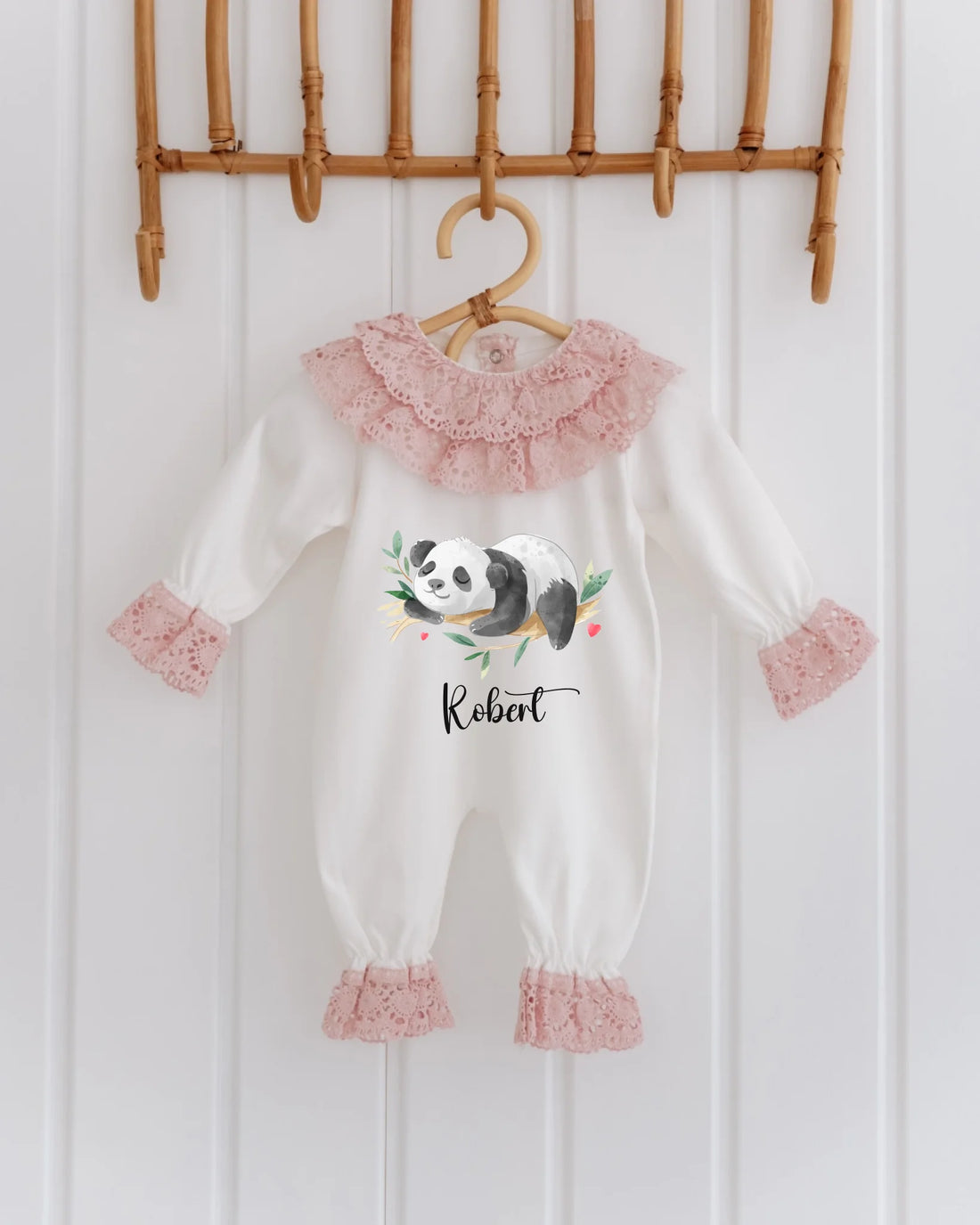 Sevimli Panda Tasarımları - 2'li Dantelli Set