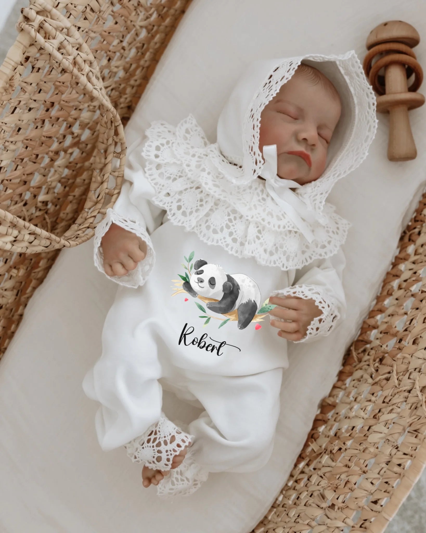 Sevimli Panda Tasarımları - 2'li Dantelli Set