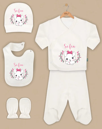 Hello Kitty Tasarımları - 5 Parça İsimli Hastane Çıkış Seti