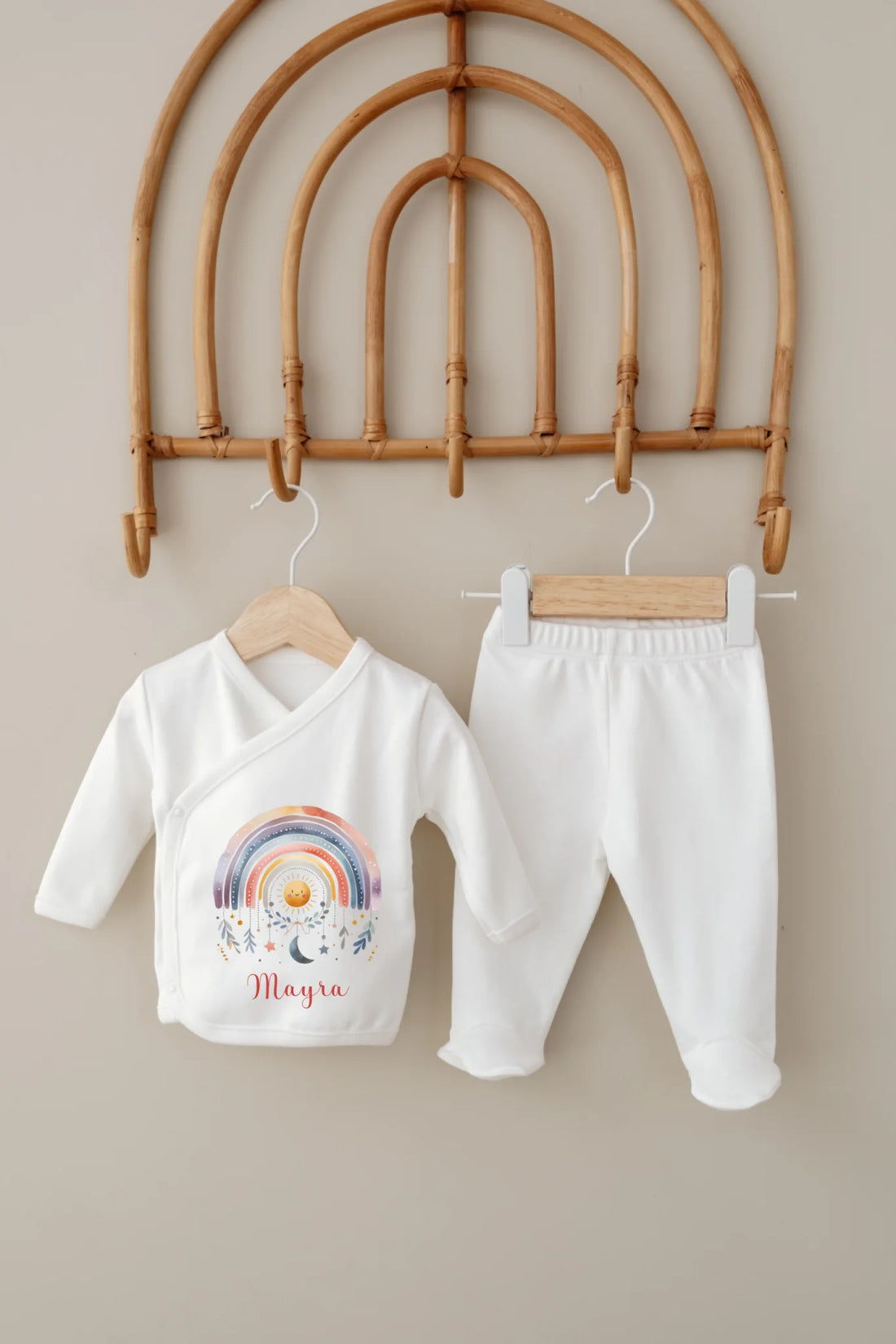 Güneş Ay Yıldız Tasarımları - 5 Parça İsimli Hastane Çıkış Seti