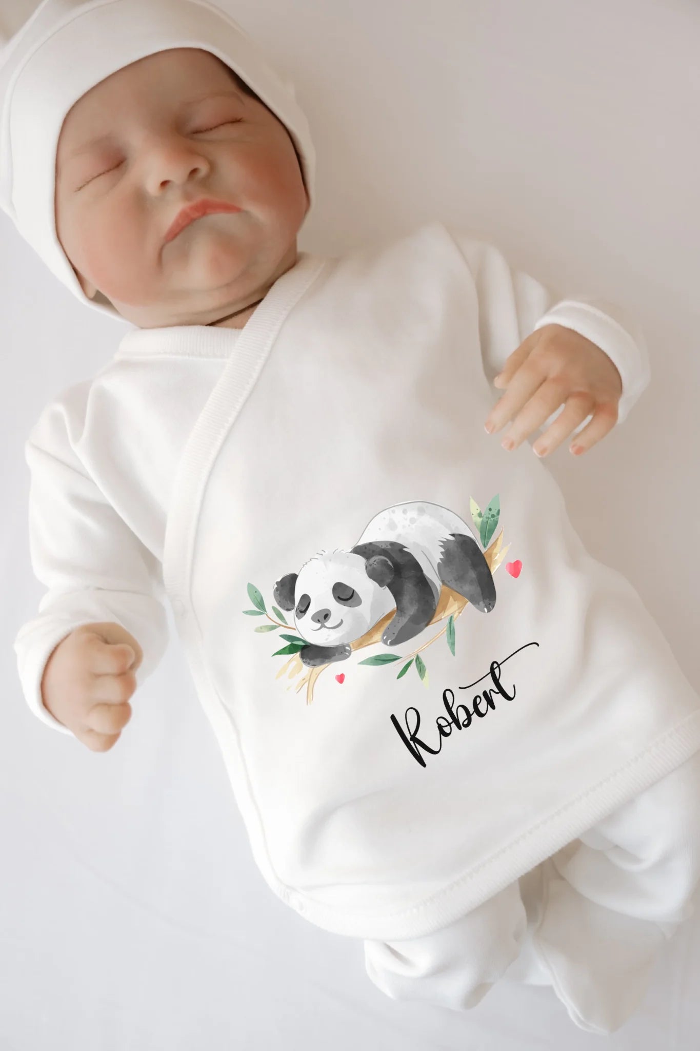 Sevimli Panda Tasarımları - 5 Parça İsimli Hastane Çıkış Seti