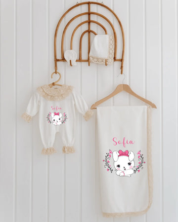 Hello Kitty Tasarımları - Dantelli Hastane Çıkış Seti