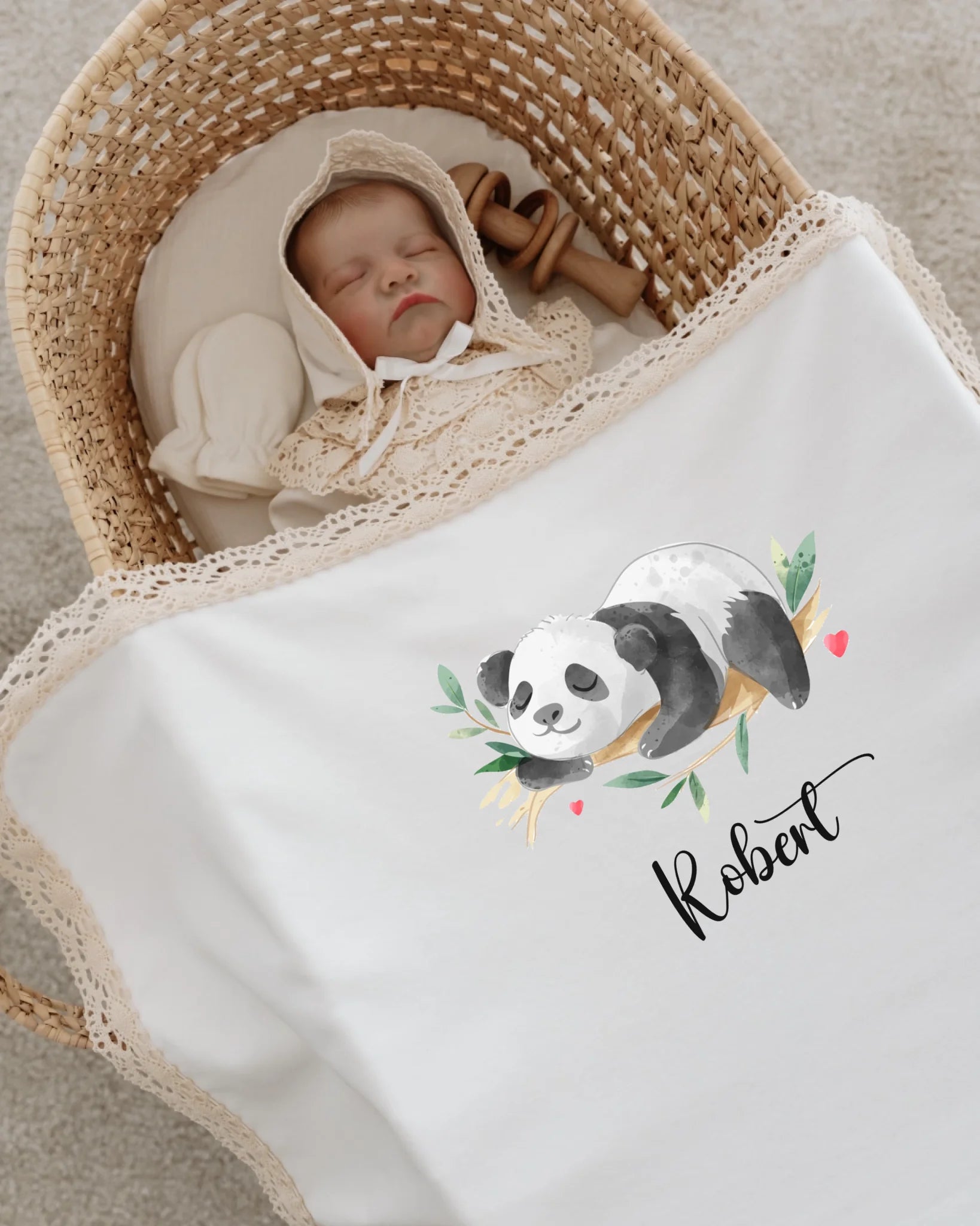 Sevimli Panda Tasarımları - Dantelli Hastane Çıkış Seti