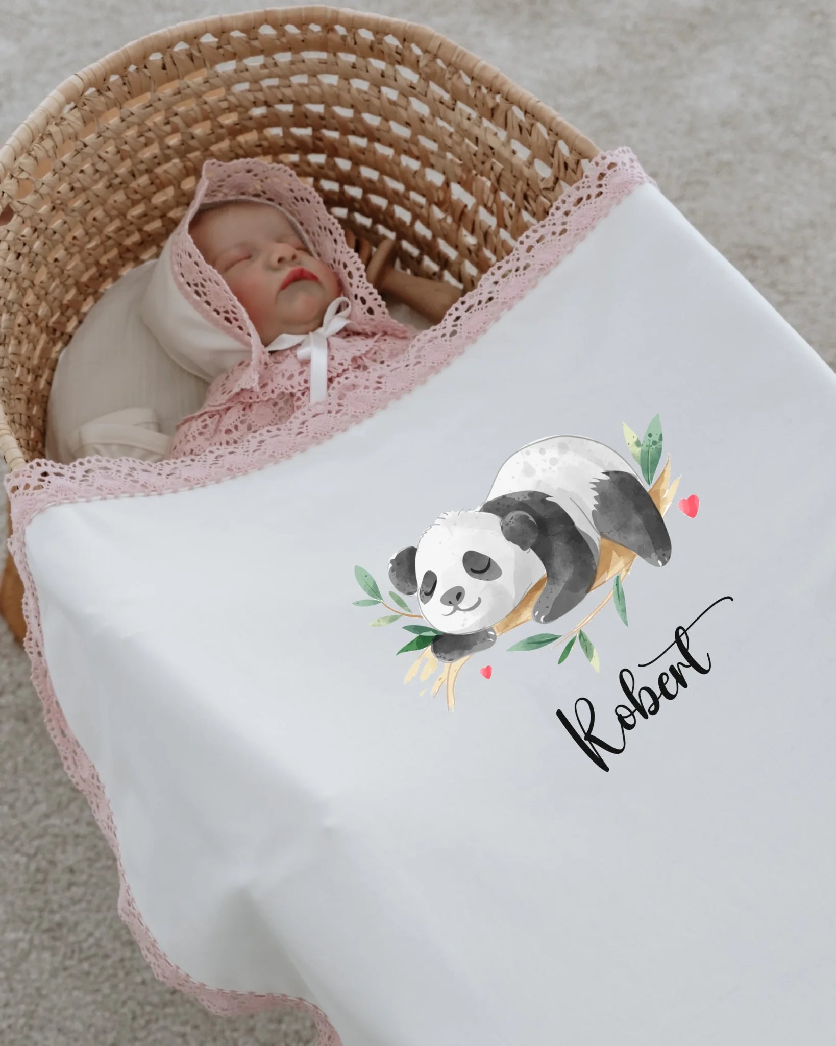 Sevimli Panda Tasarımları - Dantelli Hastane Çıkış Seti