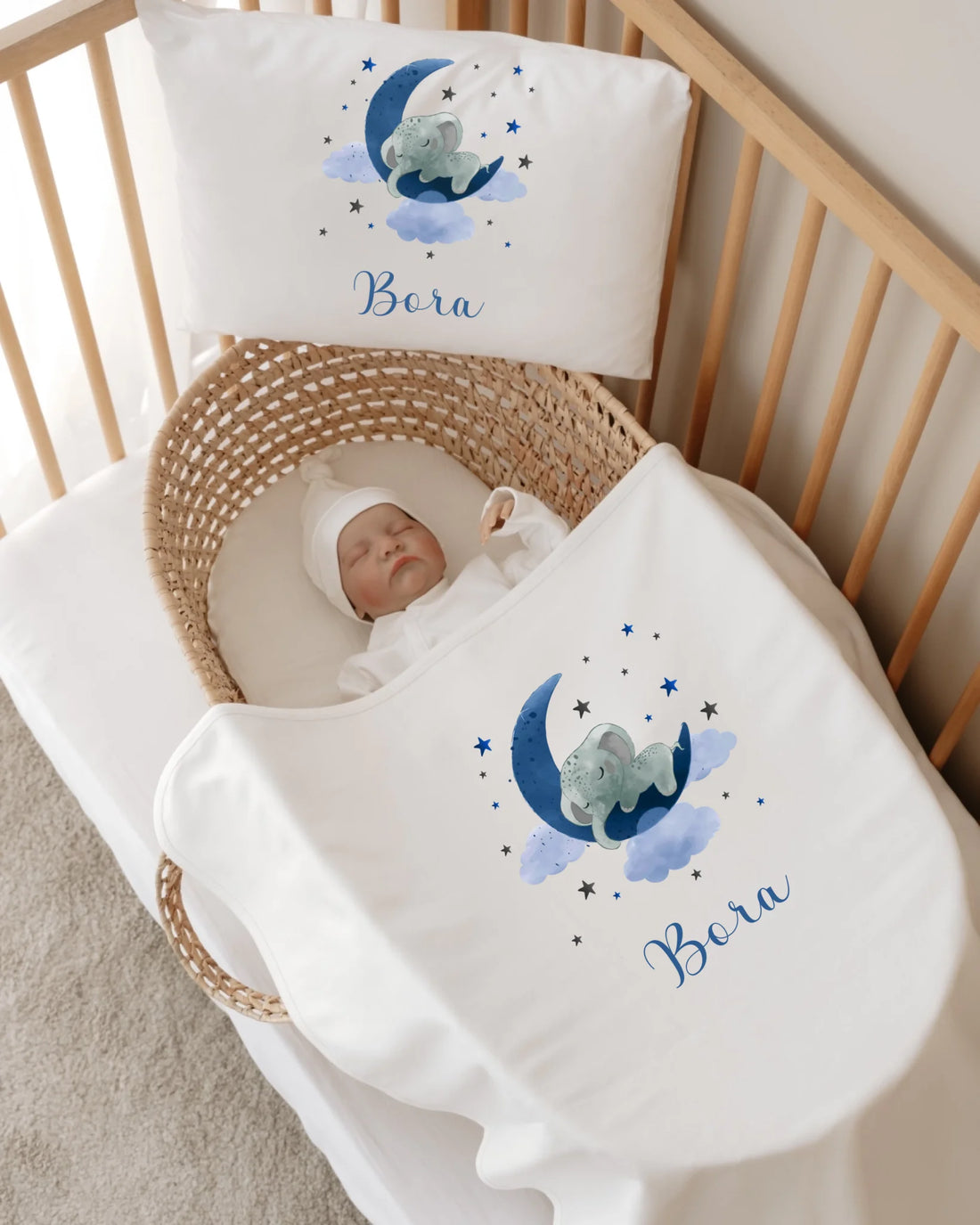 Ay ve Fil Tasarımları - 6 Parça İsimli Hastane Çıkış Seti