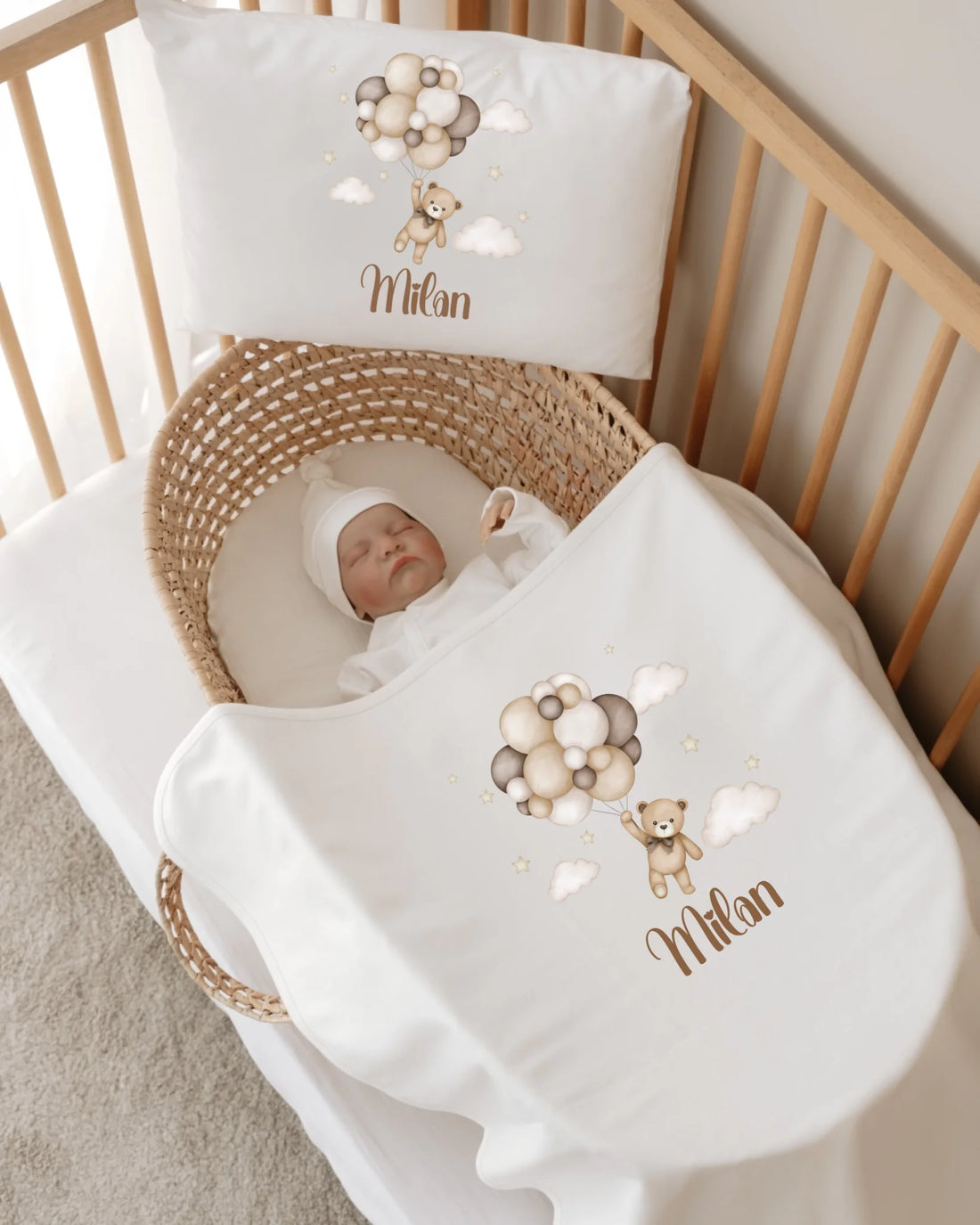 Balonlu Ayıcık Tasarımları - 6 Parça İsimli Hastane Çıkış Seti