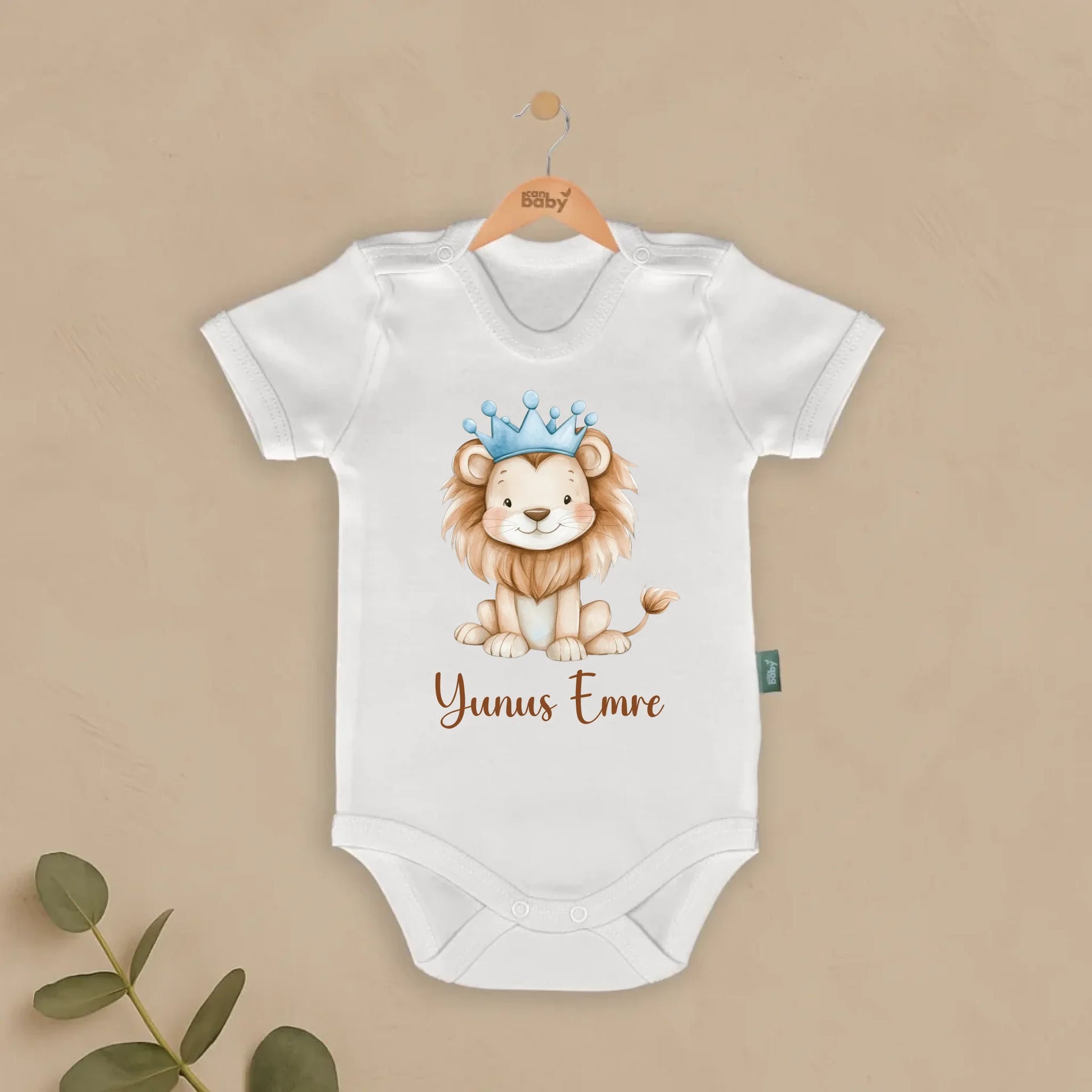 Aslan Tasarımları - İsimli Bebek Zıbın, Yunus Emre, %100 pamuk yenidoğan zıbın, kişiye özel tasarım bebek kıyafeti, yumuşak ve nefes alabilir.