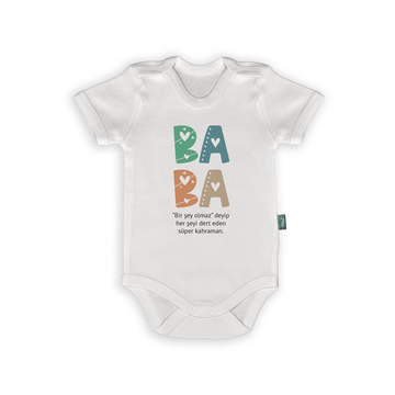 Baba Süper Kahraman Baskılı Bebek Body & Zıbın – Babaya Özel Hediye
