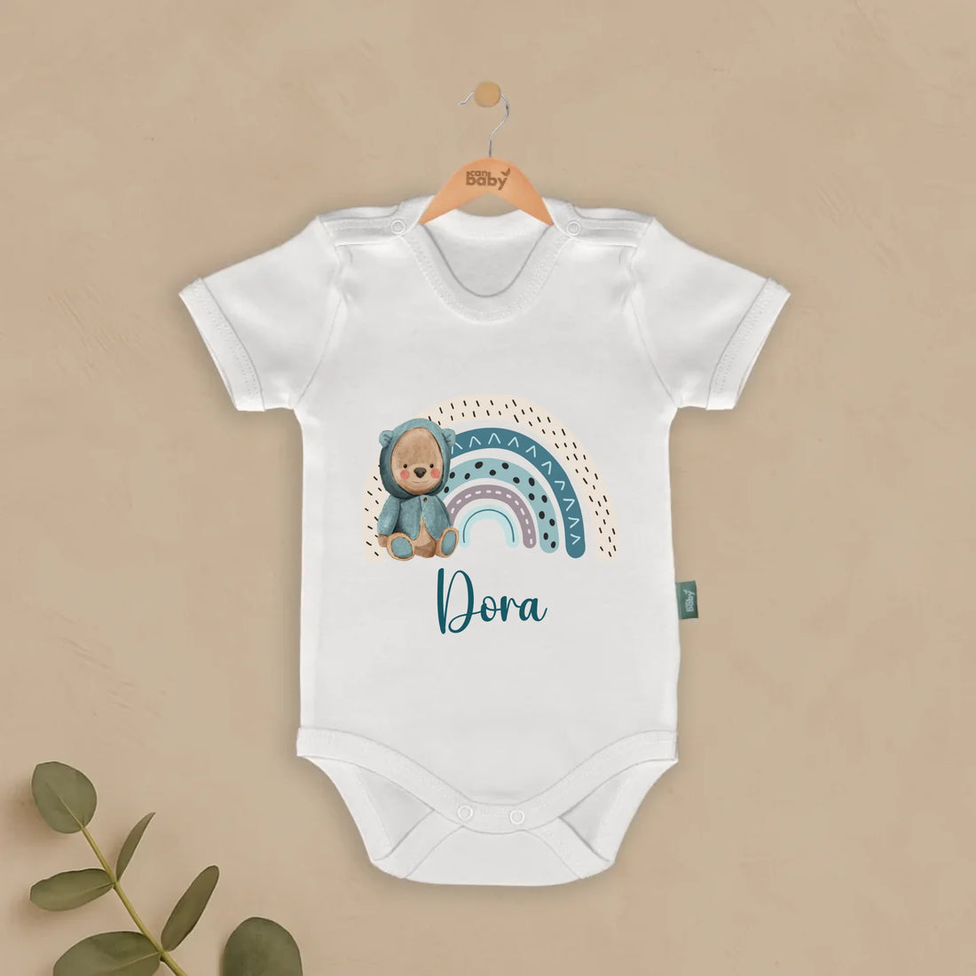 Gökkuşağı Desen Tasarımları - İsimli Bebek Zıbın, personalizable yenidoğan zıbın, %100 pamuk, bebek için özel tasarım.