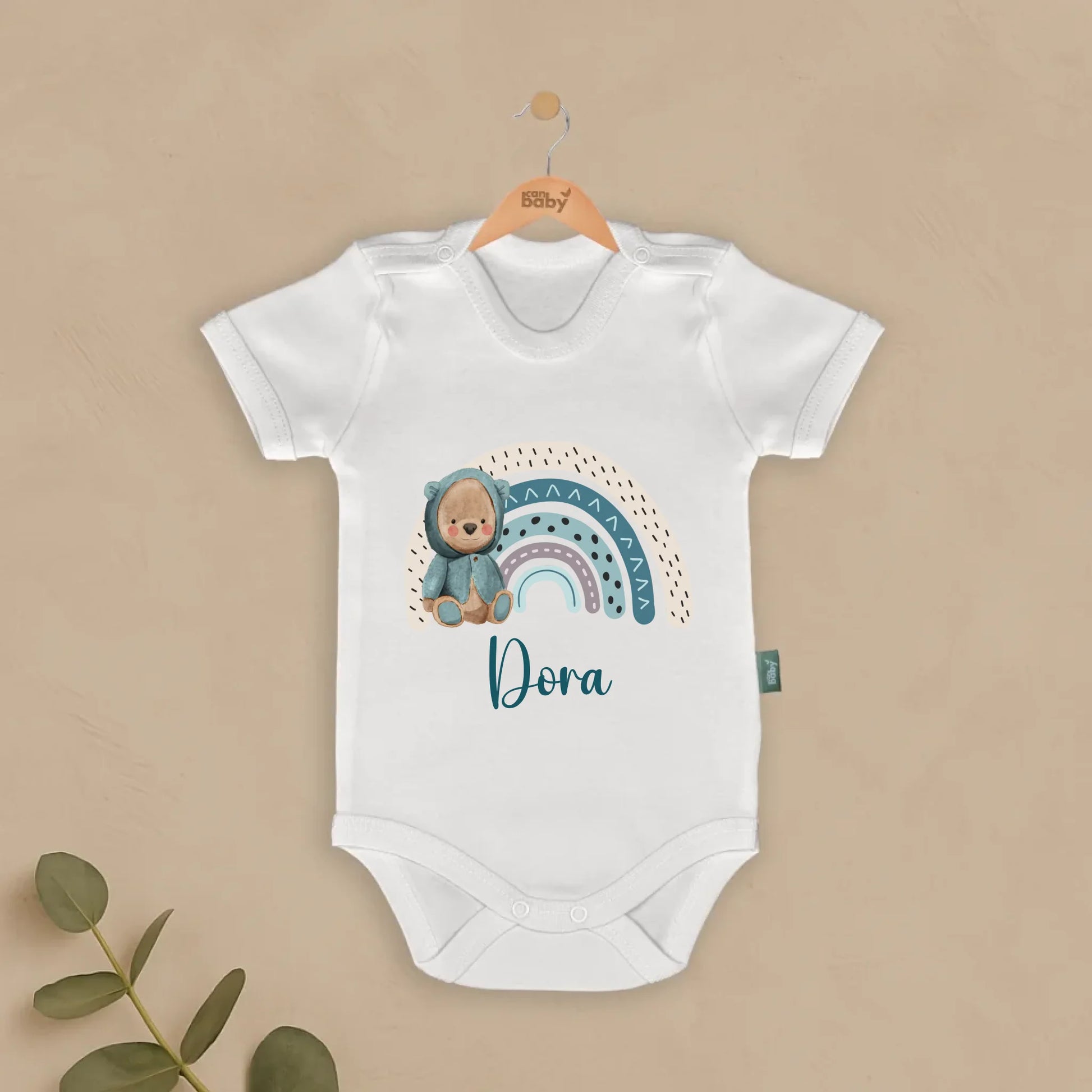 Gökkuşağı Desen Tasarımları - İsimli Bebek Zıbın, personalizable yenidoğan zıbın, %100 pamuk, bebek için özel tasarım.