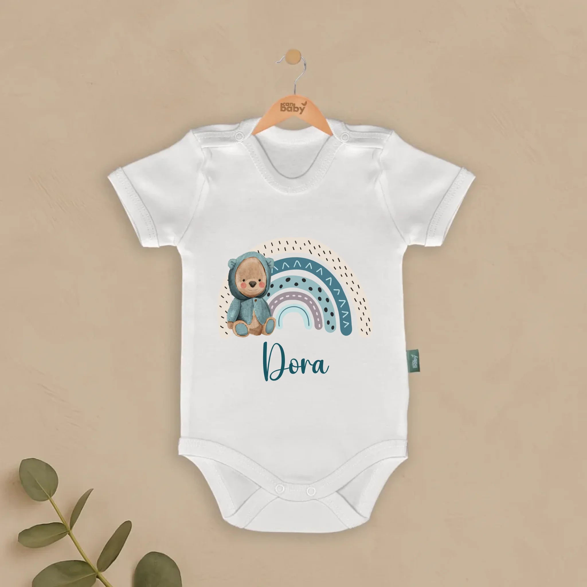 Gökkuşağı Desen Tasarımları - İsimli Bebek Zıbın, personalizable yenidoğan zıbın, %100 pamuk, bebek için özel tasarım.